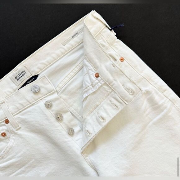 Citizens of Humanity NWT Emerson Distressed Slim Boyfriend Jeans White 25 $260 - Picture 11 of 12